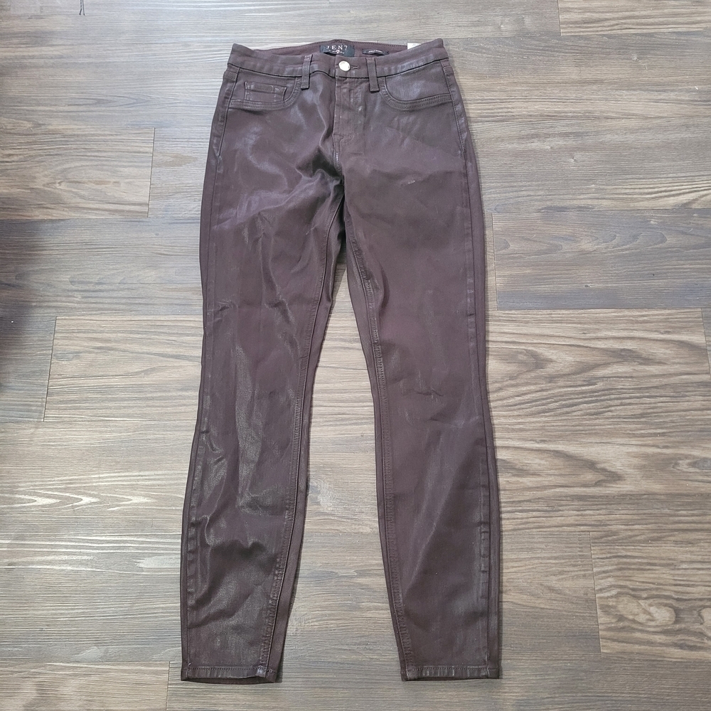 Jen7 by 7 For All Mankind Faux Leather Pants Size 4 Brown